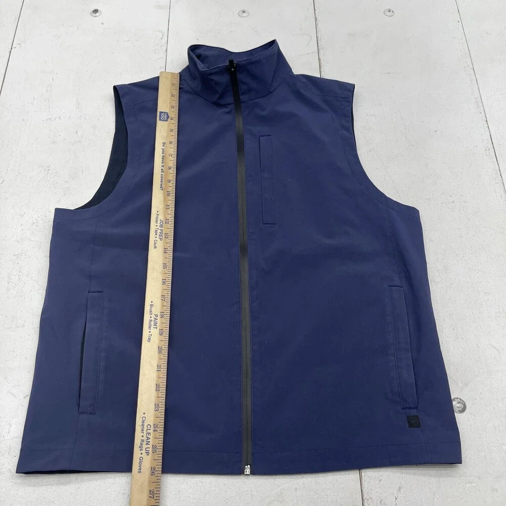 Vineyard Vines Vest Mens Medium Blue OTG Soft Shell Zip Front Golf - Picture 5 of 7